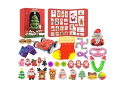 Calendario de Adviento Navideño 2026 con 24 Piezas, Juguetes Antiestrés, Papá Noel, Adorno para Árbol y Maqueta Infantil para Montar Aeuzwr