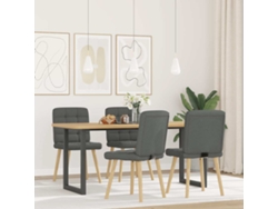 Maison Exclusive - Sillas De Comedor Giratorias 4 Unidades Tela Gris Oscuro
