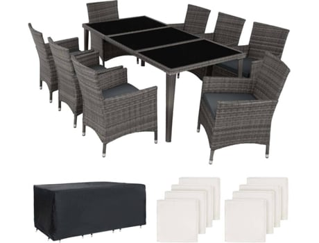 Conjunto de Jardín TECTAKE Mónaco (Gris - Poliéster - 59x57x86 cm)