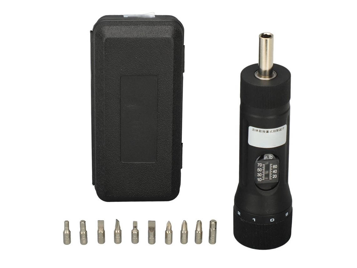Llave Dinamométrica Ajustable Para Destornillador, De 10 A 70 In-lb, Con Accionamiento De 1/4 De Pulgada, Alarma Sonora Y Vibración.