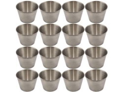 Vasos para salsas de acero inoxidable Rebe-24, vasos para condimentos comerciales, ramequines Ezm plateados