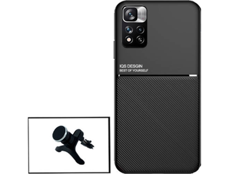Kit Funda Magnetic Lux y Soporte Magnético de Coche Reforzado Xiaomi Note 11 Pro+ PHONECARE Negro