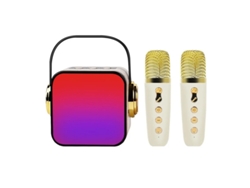 Mini máquina de karaoke para niños, altavoz portátil de karaoke con Bluetooth y 2 micrófonos inalámbricos, juguetes de cumpleaños para niñas Yizhood
