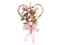 Adorno de corona con corazón de clavel artificial para el Día de la Madre.