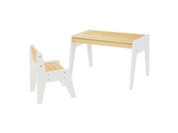 Juego de mesa y silla infantil Skinnskatteberg - Natural/Blanco [EN.CASA]