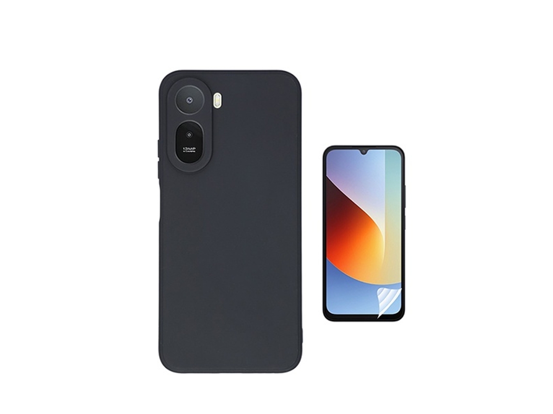 Kit Película Hydrogel Frente Capa Silicone Líquido Phonecare Para Xiaomi Redmi A7 Pro - Preto