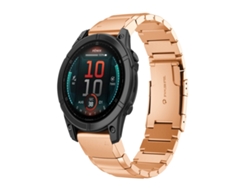 Pulseira para Garmin Fenix 8 Mip (47mm) - Aço Inoxidável - Estampa de Capacete Tartaruga (22mm) Ouro Rosa