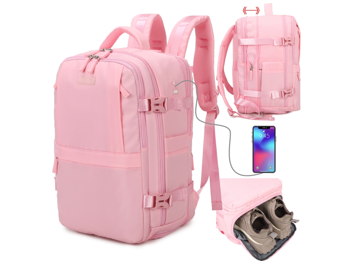 Mochila de cabina expandible rosa Ryanair de los años 90 (40 x 25 x 20 cm, 20 l, 25 l)