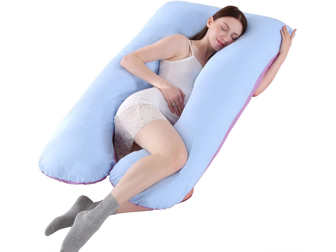 Almohada En Forma De U Para Embarazadas, De Algodón, Cómoda Para Dormir De Lado