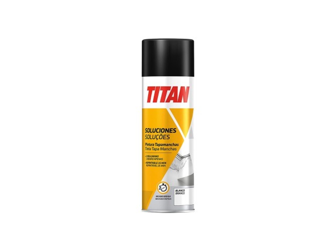 Pintura en aerosol blanca mate que cubre manchas, 500 ml Titan