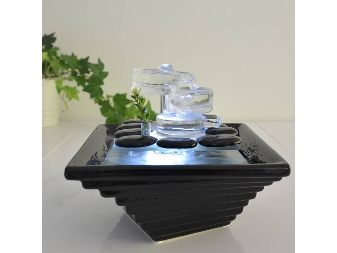 Fuente de Agua ZEN'LIGHT Himalaya (Negro - 23x23x20 cm - Vidrio, Cerámica)