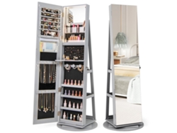 Vitrina giratoria para joyas NORTHIX con espejo, luces LED y cerradura.