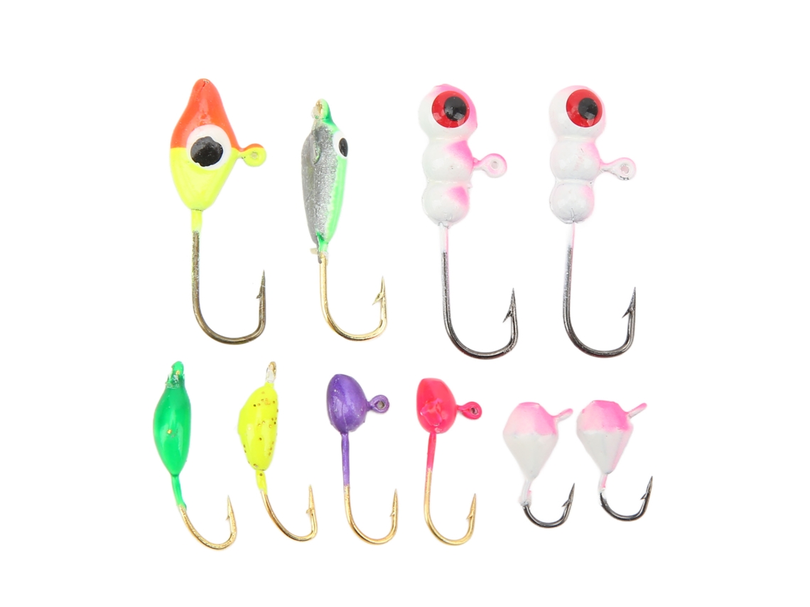 Kit De Señuelos Para Pesca En Hielo Con Cabeza Metálica De Alto Contenido De Carbono - Equipo De Pesca Al Aire Libre