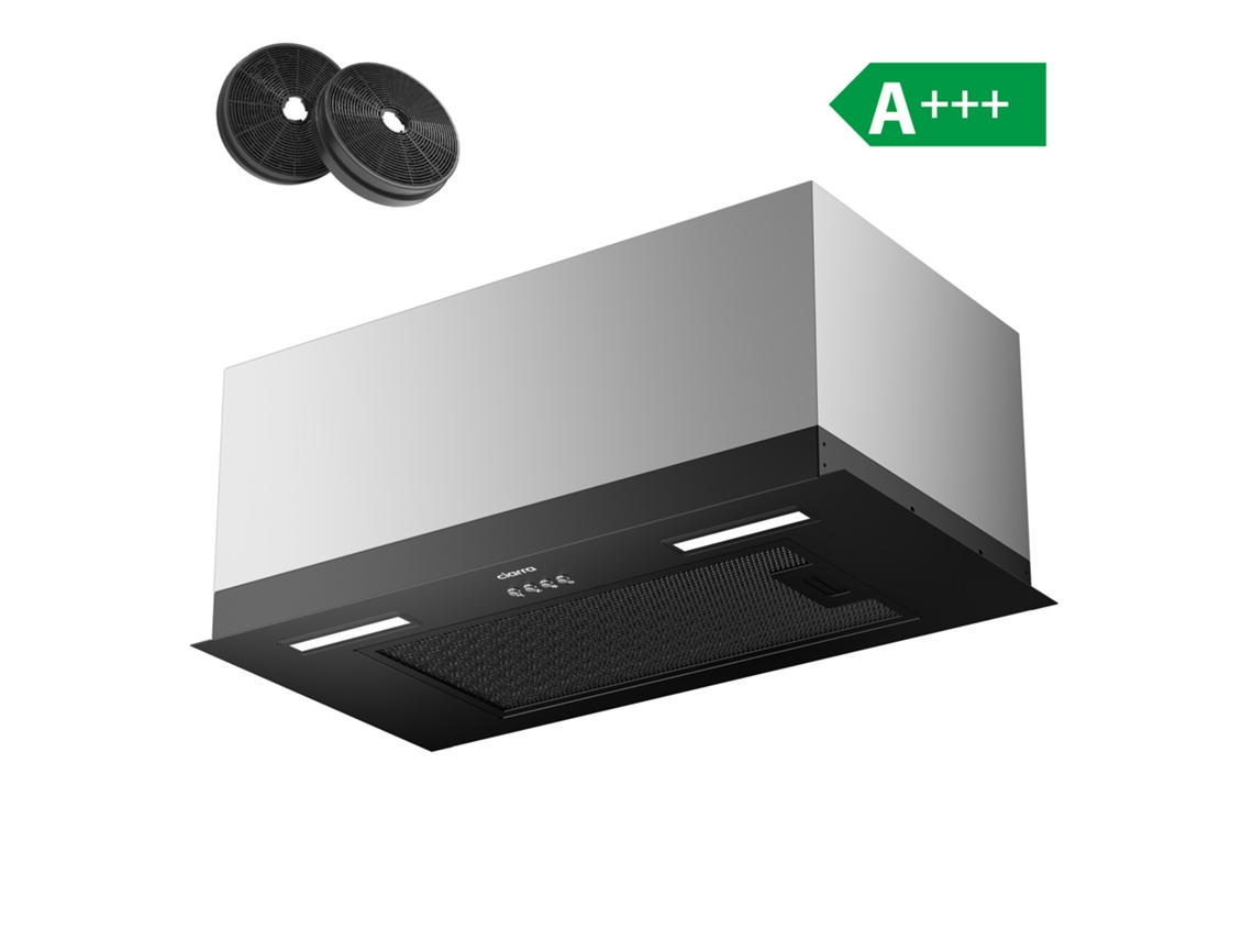 Ciarra Campana Extractor A+++ 60cm 650m³/h Recirculación Con Filtros De Carbón (2 Piezas) Y Exaustión Externa Touch Button Negro Awb6926a