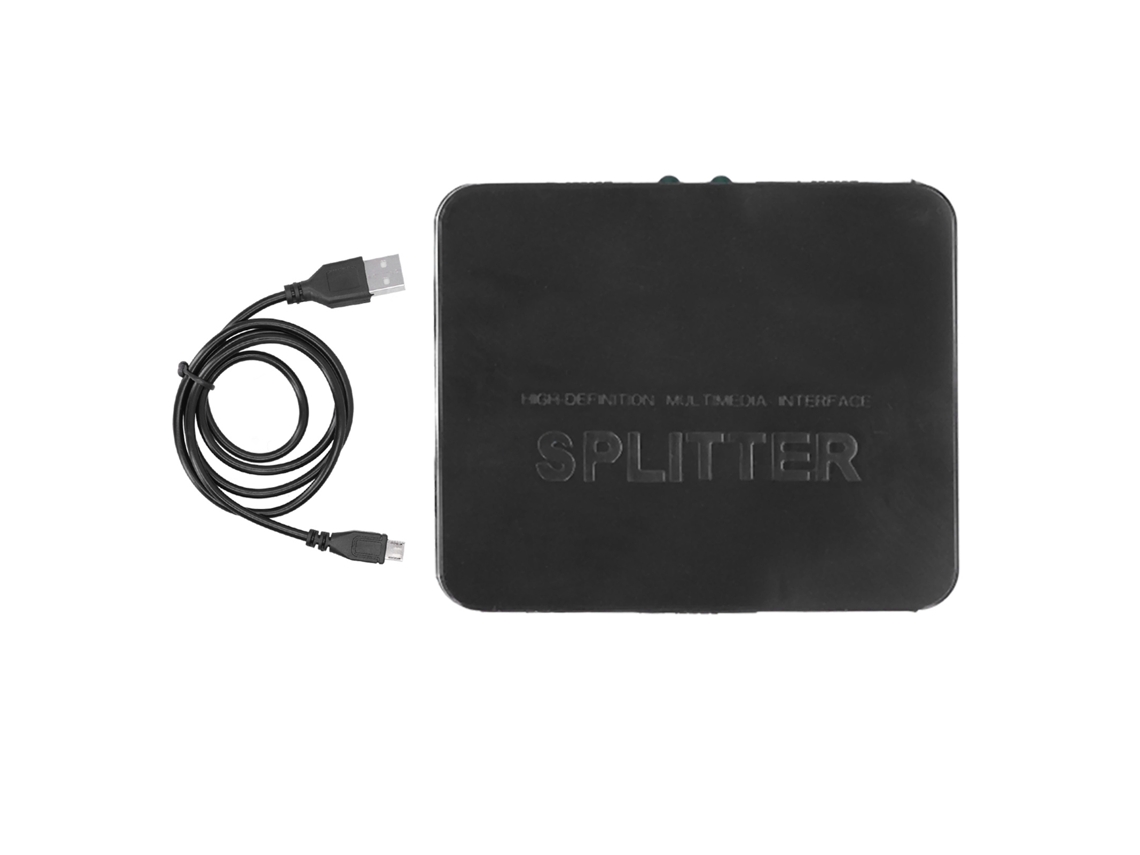 Splitter Hdmi 4k 1 Entrada 2 Saídas Para Duas Telas Projetor Adaptador Plug And Play