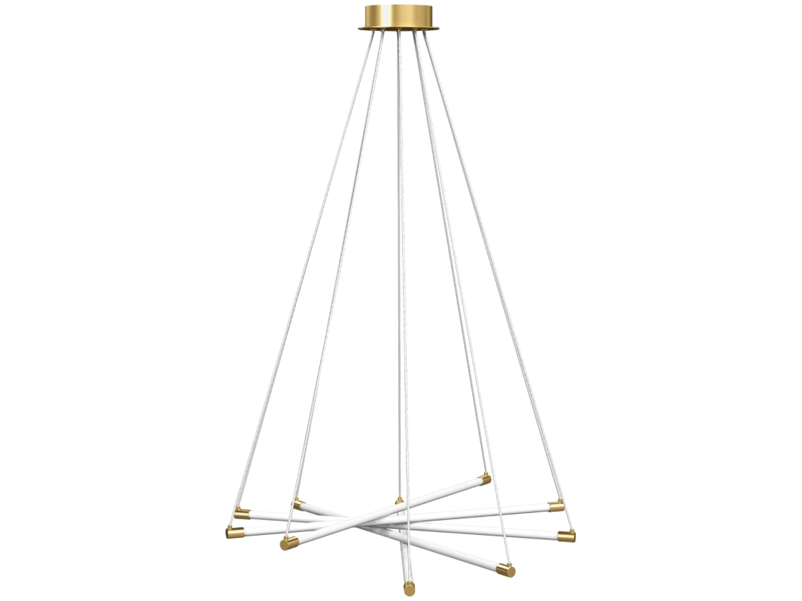 Lámpara De Techo Led De 50 W Con 5 Tubos Ajustables, Color Dorado Y Blanco.