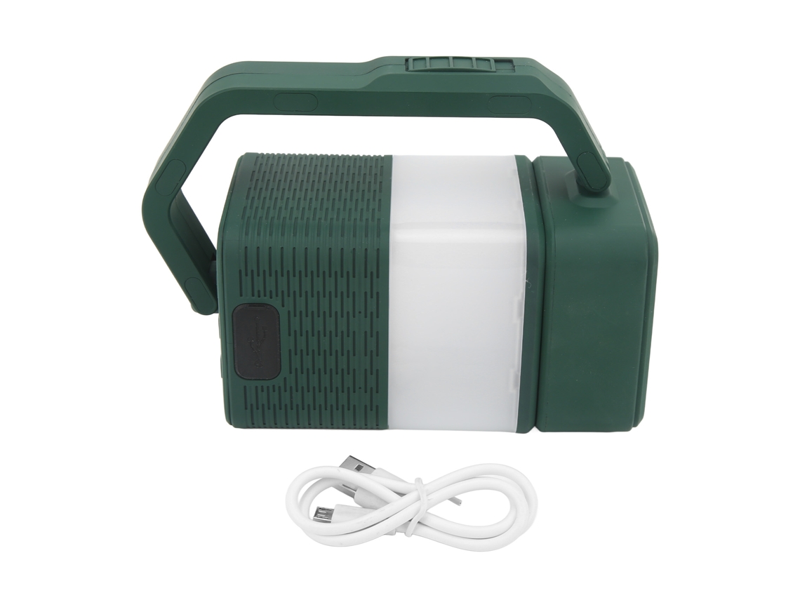 Yncm2026-linterna Recargable Con Altavoz Bluetooth Luz Led Para Camping Exterior Emergencia Nocturna Verde