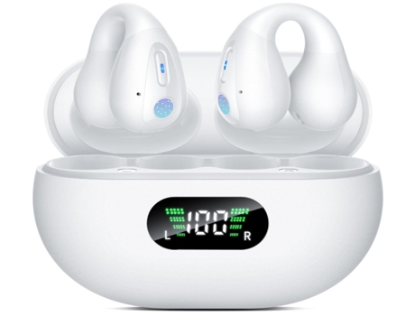 Auriculares Abiertos, CHRONUS Q80, Auriculares Inalámbricos Bluetooth 5.3, con Micrófono ENC, Resistencia al Agua IPX7, Blanco