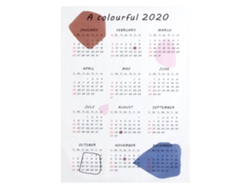 Calendario de pared 2020 para sala de estar con fondo de texto