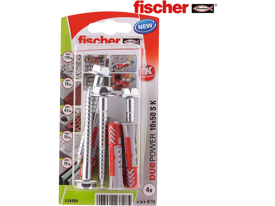 Blister 4 Casquillos y Tornillos FISCHER Duopower 10X50 534999