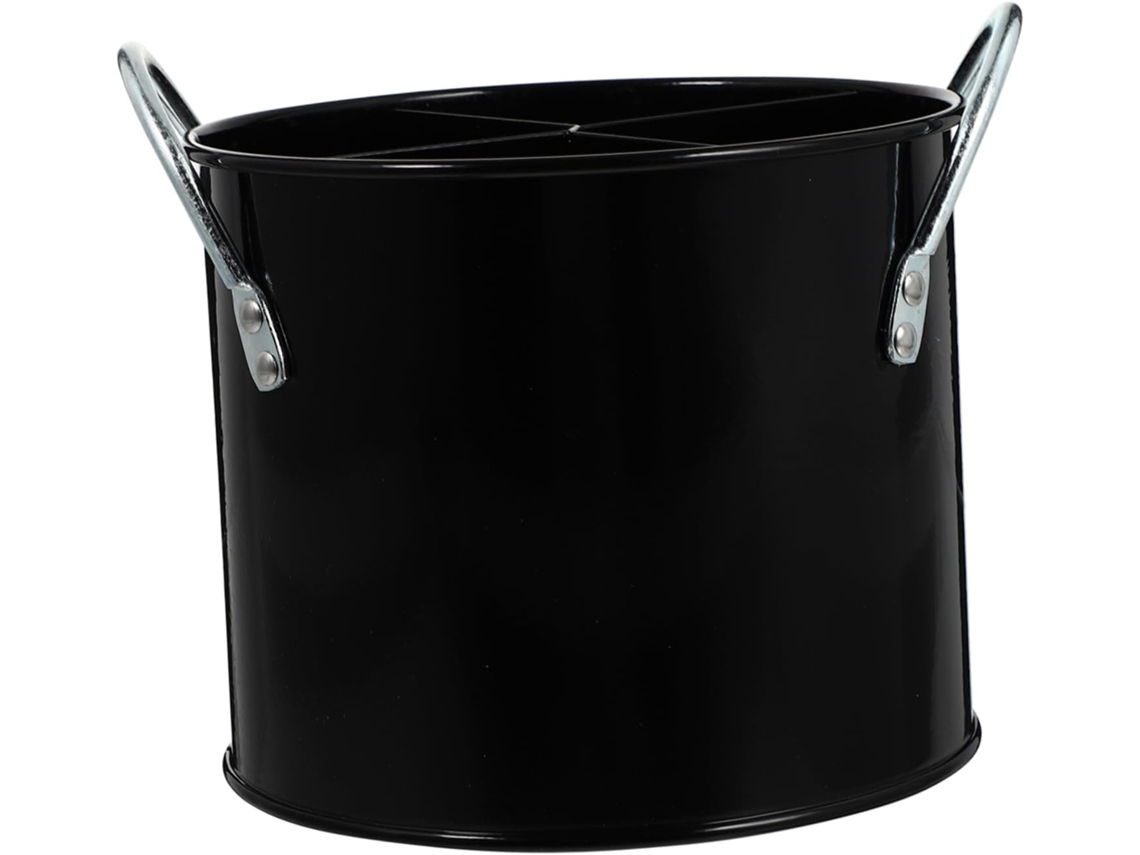Contenedor Para Cocina, Organizador Cilíndrico De Hierro Negro Para Cubiertos De Cocina, Fácil De Usar.