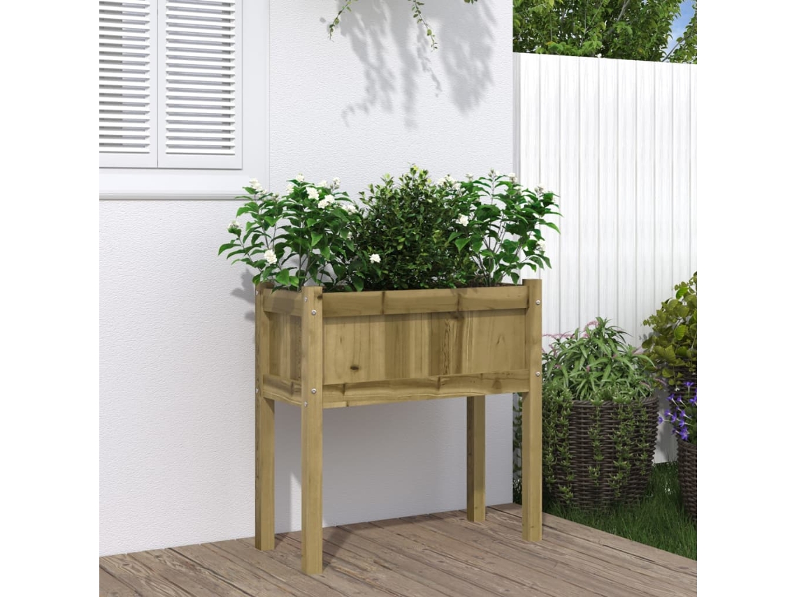 Jardinerasoporte Para Floresmaceta Con Patas Madera De Pino Impregnada 70x31x70 Cm