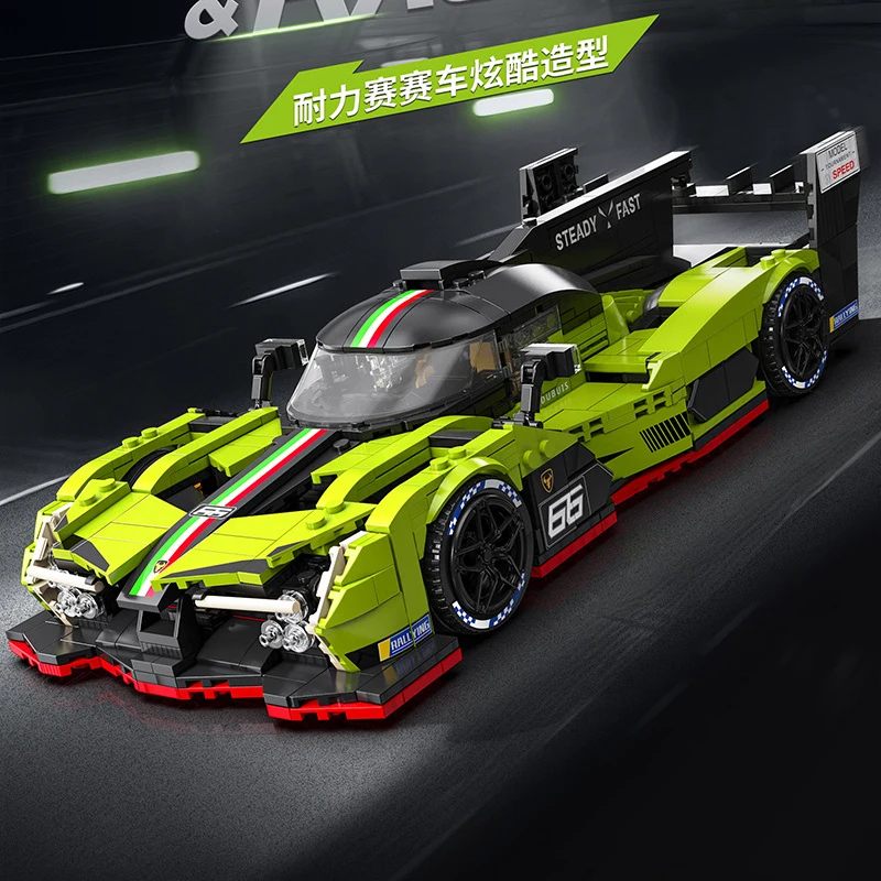 Juguete Modelo De Bloques De Montaje De Coche De Carreras Técnico