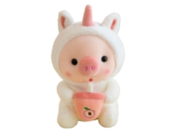 Peluche De Cerdito De 25 Cm Con Una Taza De Té Con Leche Suave Y Adorable: Regalo Decorativo Para Niños.