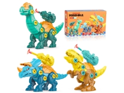 Pack De 3 Juguetes De Dinosaurios: Para Armar Y Desarmar Con Juego De Disparos - Regalo Para Niños