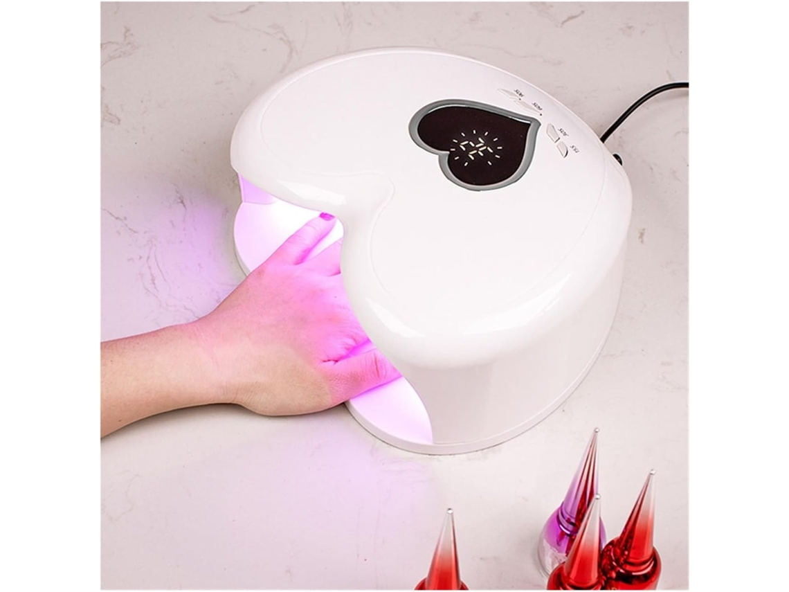 Lámpara De Uñas Led Uv De 96 W Para Curado Profesional De Esmalte En Gel, Luz Rosa En Forma De Corazón.