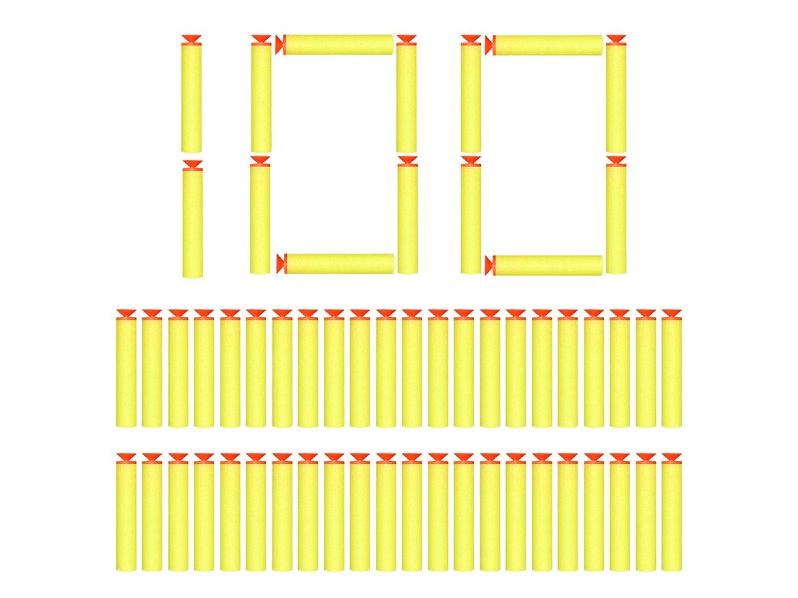 100 Dardos De Goma Eva De 7,2 Cm Con Cabezal De Vacío Suave, Repuesto Para Juguetes Infantiles Y Juegos Al Aire Libre.