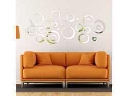 2026-calcomanías De Pared Espejo Cristal Linjou Acrílico 3d Redondo Desmontable Plata 24 Piezas