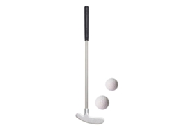 Juego de minigolf. Incluye 2 pelotas y palos de acero inoxidable. Mdug (plateado).