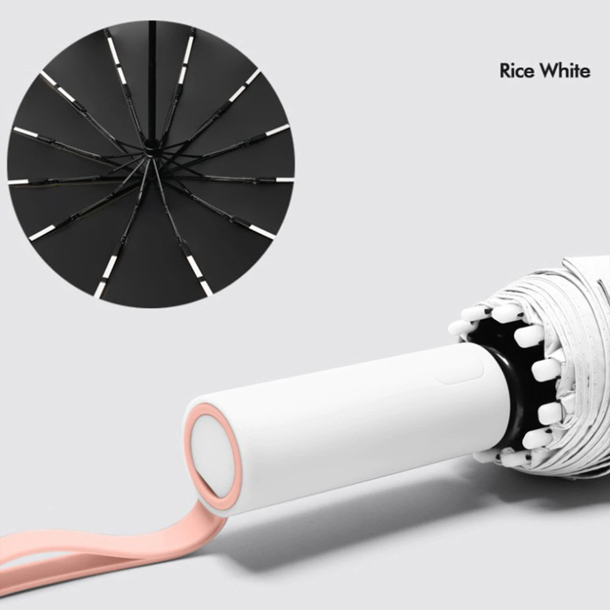 (blanco) Sombrilla Automática Extragrande De 72 Varillas, Con Parasol De Doble Capa, Resistente Al Viento Y Al Agua.