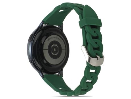 Correa de Silicona 20mm diseño circular para Garmin Venu 2 Plus/Samsung Galaxy Watch4 - verde intenso