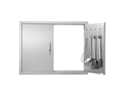 Puerta y acceso de acero inoxidable para cocina exterior 787x609mm con cerradura magnética Tekmaquinas