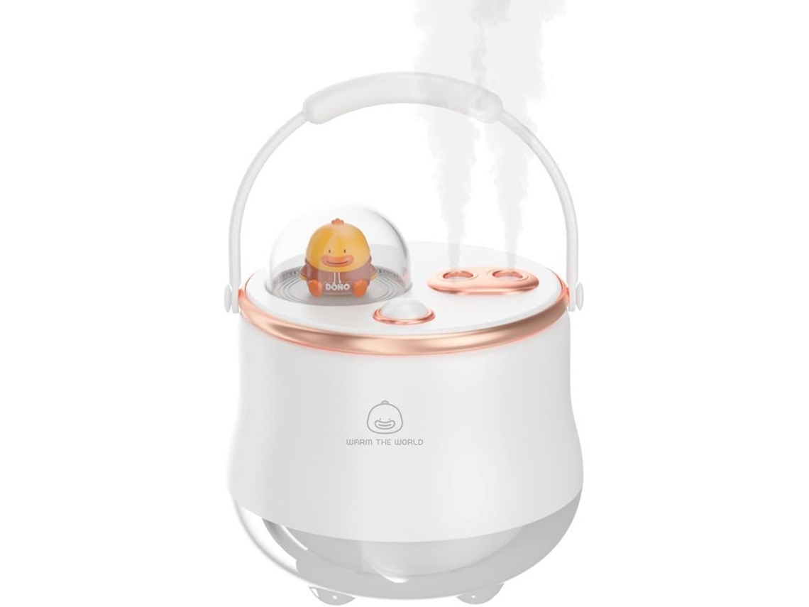 Humidificador De Vapor Frío, Portátil De 400 Ml Con Batería De 1200 Mah Y Luz Verde Cálida.