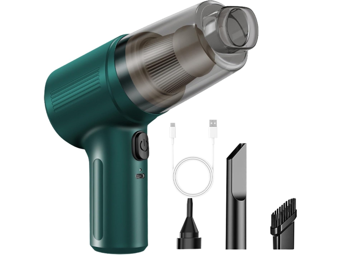 Aspirador De Pó Automotivo Sem Fio, 2500pa De Potência, Sucção Eifson (verde)