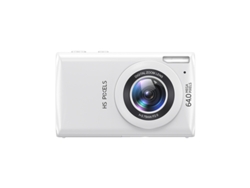 Cámara Digital Cámara Vlogging Compacta 4K para Principiantes Enfoque Automático con Zoom Digital 18X 64 Mp Blanco BISBISOUS