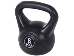 Kettlebell 8kg Mango Ergonómico Entrenamiento Fuerza Fitness Negro