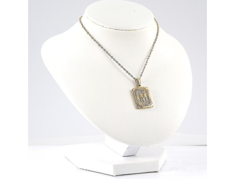 925 Silve Collar de letras de alfabato inicial S - 20 pulgadas