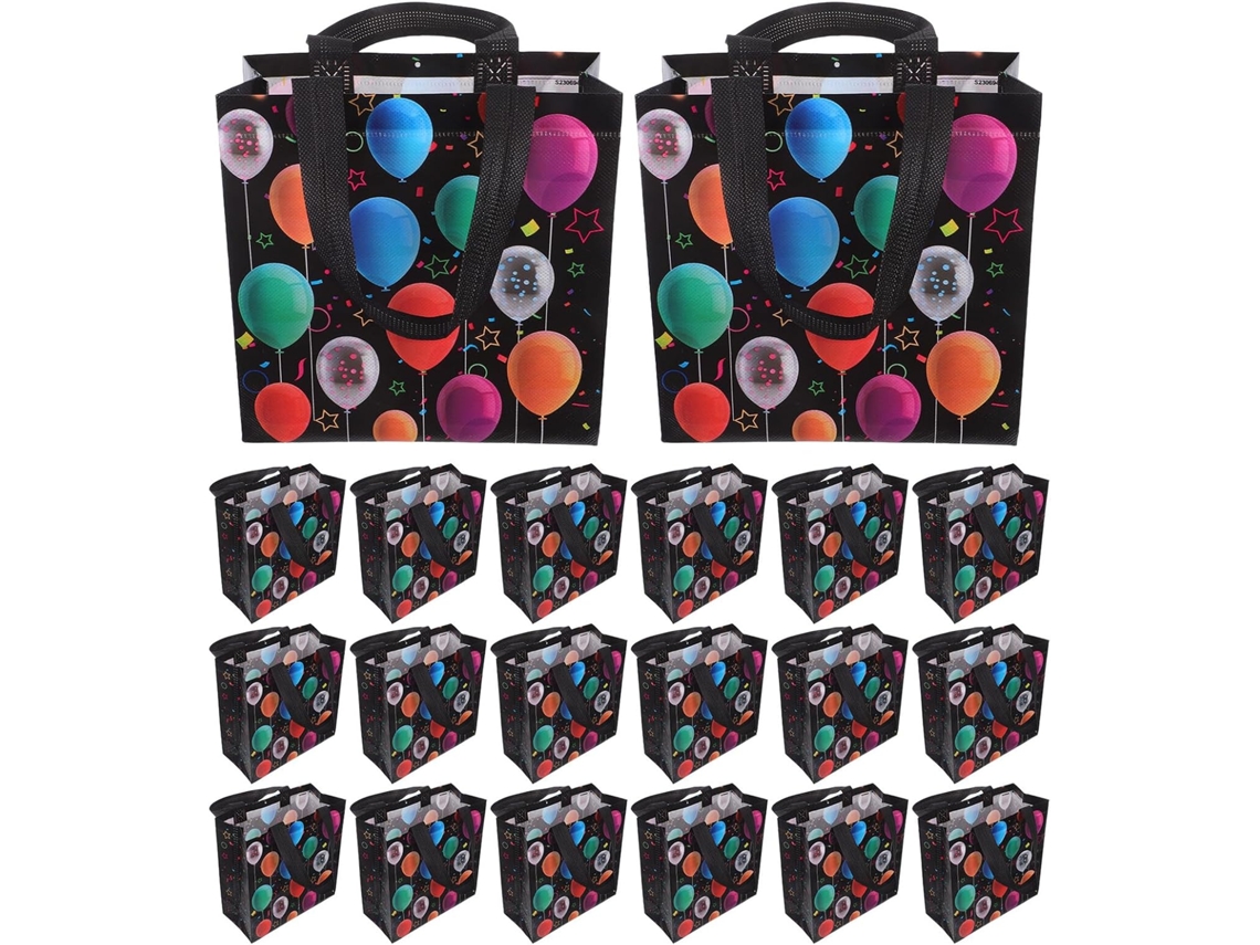 Paquete De 30 Bolsas De Regalo Impermeables De Tela No Tejida, 20x20x9 Cm, Con Asas.