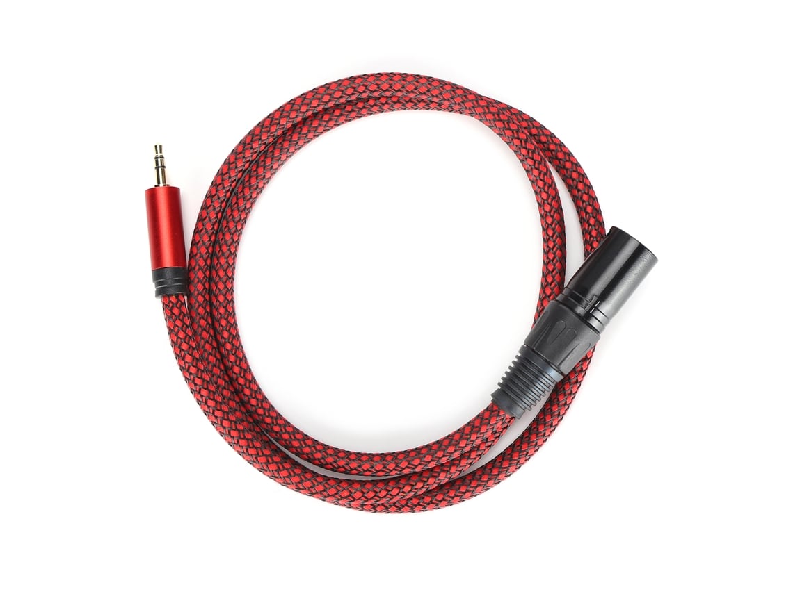 Cabo Xlr Macho Para 3.5mm Jack Trs Microfone 24awg Cobre Sem Oxigênio 1m Jd6038