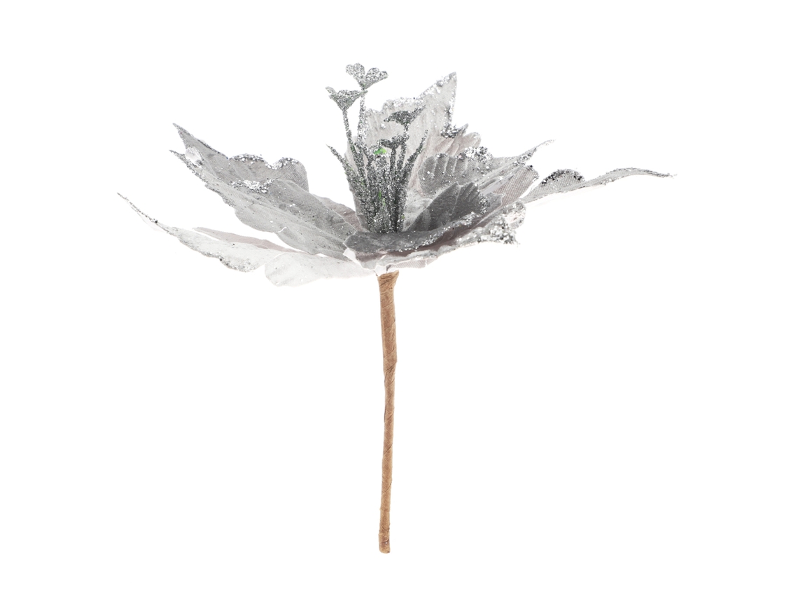 Inserto decorativo de flor de terciopelo artificial navideña