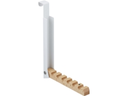 Gancho Porta Dobrável, 6 Cabides, Metal e Madeira, Branco ZYBLSSBB