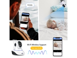 Cámara IP inalámbrica con Wi-Fi HD 1080p, visión nocturna y detección de movimiento para la seguridad del hogar.