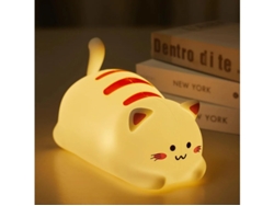 Luz de noche de gato para niños, linda luz de noche de silicona con 2 niveles de brillo, lámpara recargable kawaii para dormitorio de niñas y Bestvite