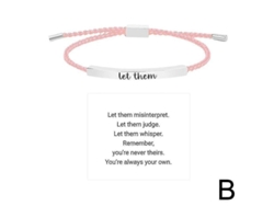 Pulsera Tubular Motivacional, Regalo Inspirador De Amistad, Ajustable, Acero Inoxidable Y Cordón Trenzado.