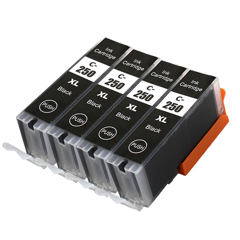 4 Cartuchos De Tinta Negra pgi250 Pgi-250 Cli-251 Para Canon Pixma Mg5420 Mg5422 Mg5520 Mg5522 Mg6420 Ip7220 Mx722 Mx922 Ix6820