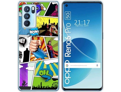 Carcasa Oppo Reno 6 Pro 5G TUMUNDOSMARTPHONE Comic Multicolor